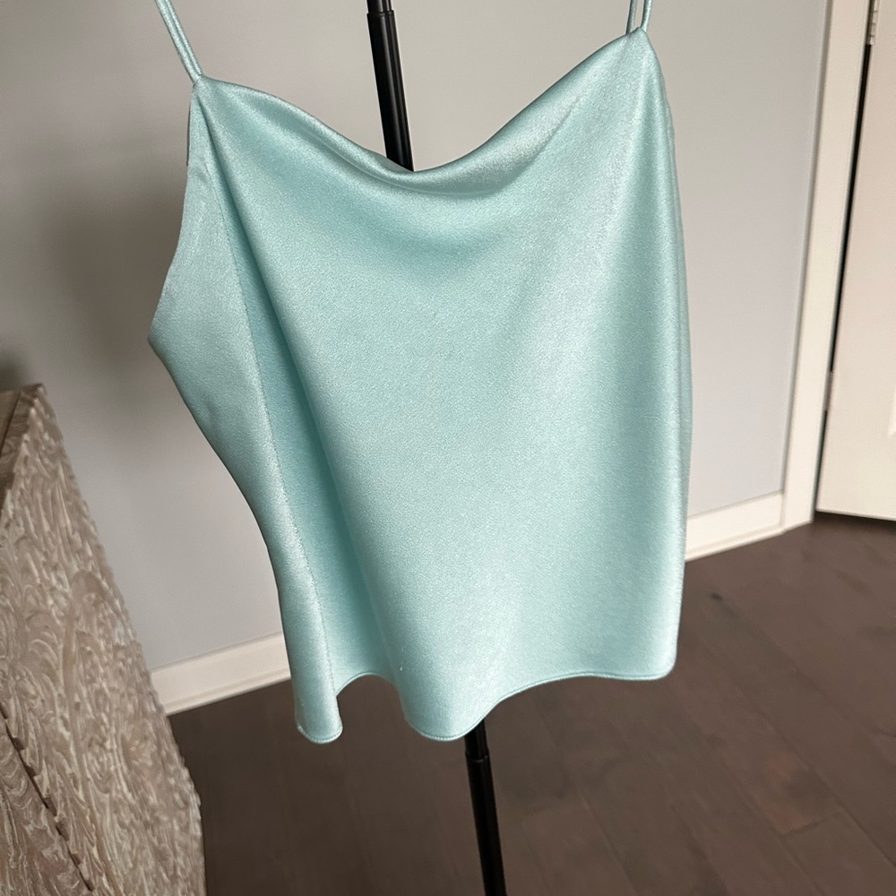 Alice + Olivia Elegant Aqua Spaghetti Strap Top